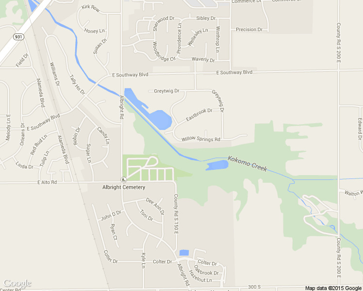 map of restaurants, bars, coffee shops, grocery stores, and more near 2101 Willow Springs Rd in Kokomo