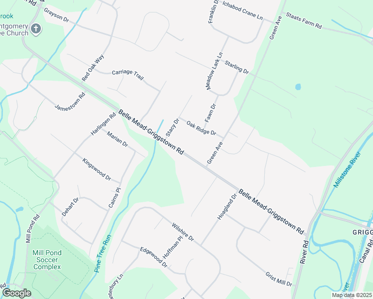 map of restaurants, bars, coffee shops, grocery stores, and more near 434 Belle Mead Griggstown Road in Montgomery