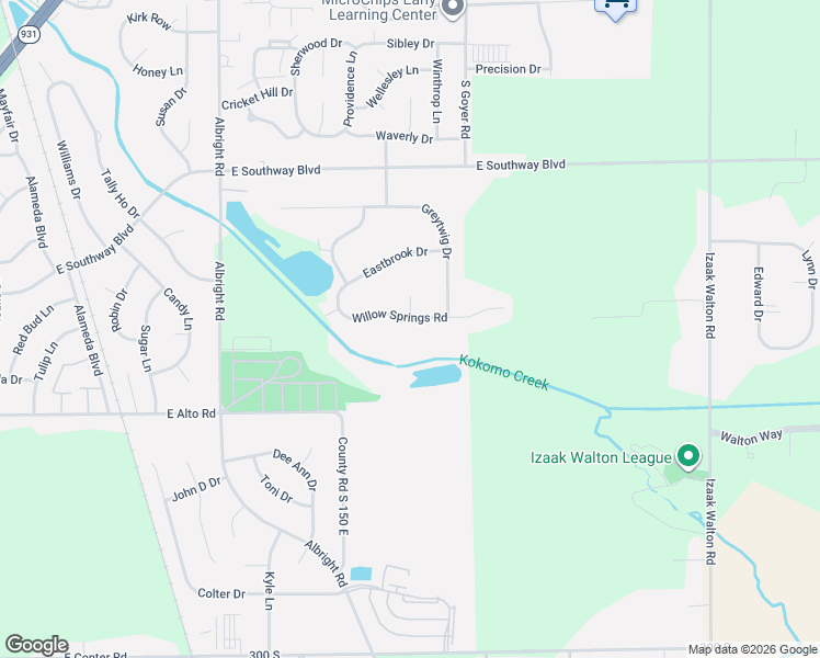 map of restaurants, bars, coffee shops, grocery stores, and more near 2201 Willow Springs Road in Kokomo
