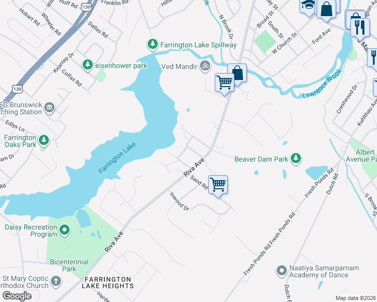 map of restaurants, bars, coffee shops, grocery stores, and more near 14 North Garden Terrace in Milltown