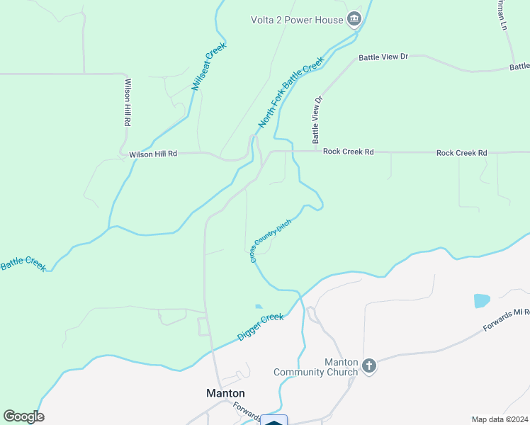 map of restaurants, bars, coffee shops, grocery stores, and more near 5397 Ole Avenue in Manton