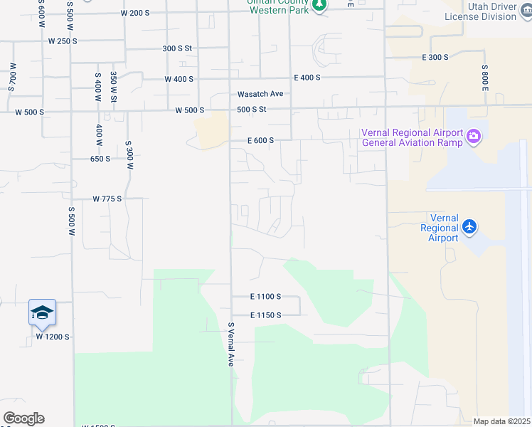 map of restaurants, bars, coffee shops, grocery stores, and more near 825 South 90 in Vernal