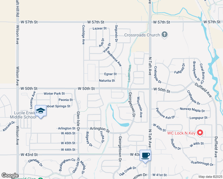 map of restaurants, bars, coffee shops, grocery stores, and more near 1812 West 50th Street in Loveland