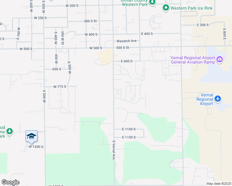 map of restaurants, bars, coffee shops, grocery stores, and more near 837 South Vernal Avenue in Vernal