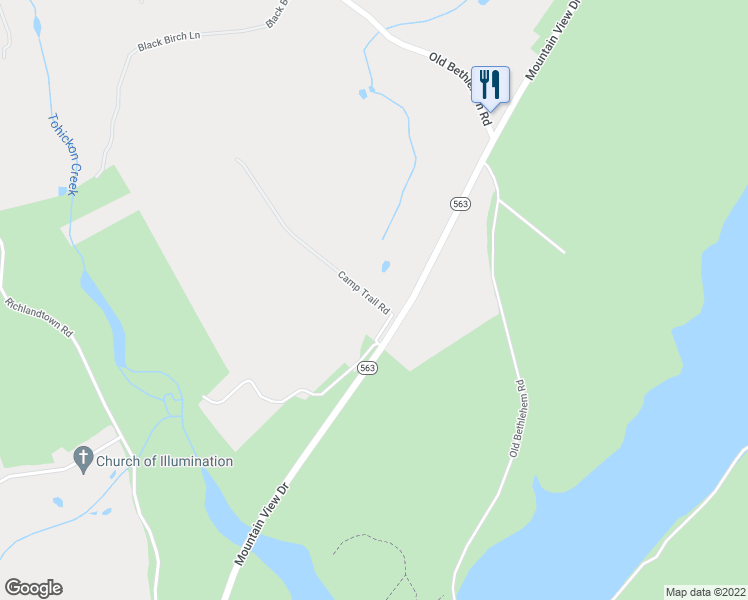 map of restaurants, bars, coffee shops, grocery stores, and more near 947 Camp Trail Rd in Quakertown