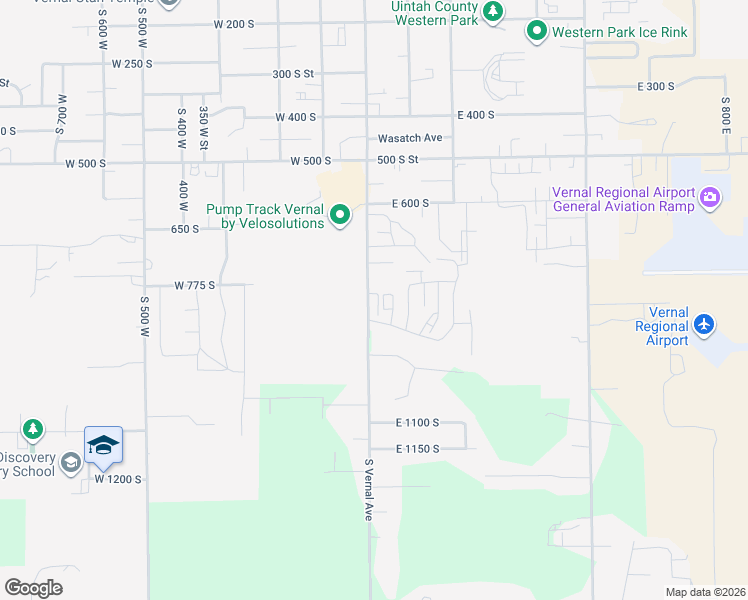 map of restaurants, bars, coffee shops, grocery stores, and more near 825 South Vernal Avenue in Vernal