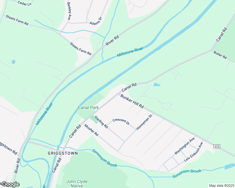 map of restaurants, bars, coffee shops, grocery stores, and more near 1005 Canal Road in Princeton