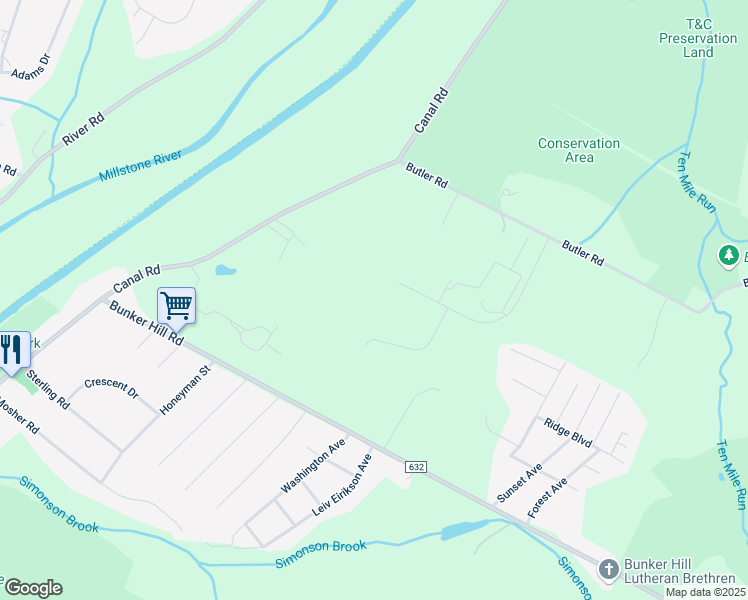 map of restaurants, bars, coffee shops, grocery stores, and more near 11 Hans Voji Drive in Franklin Township