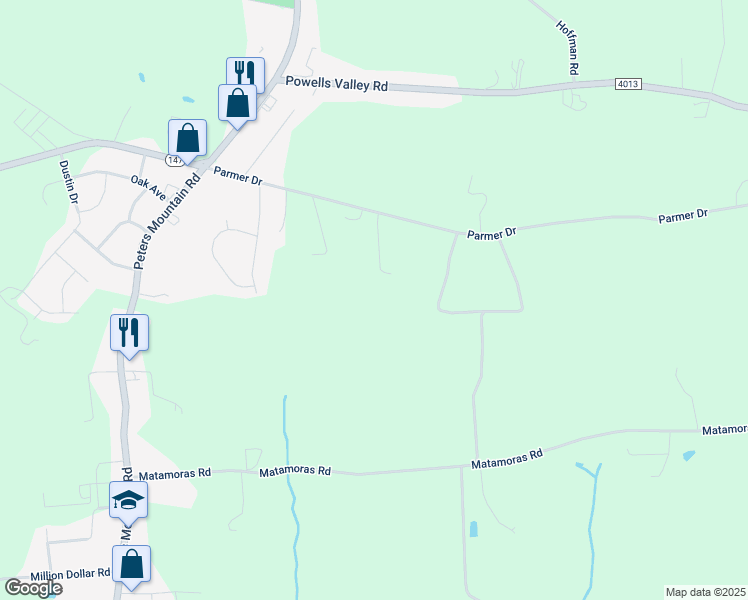 map of restaurants, bars, coffee shops, grocery stores, and more near 125 Parmer Dr in Halifax