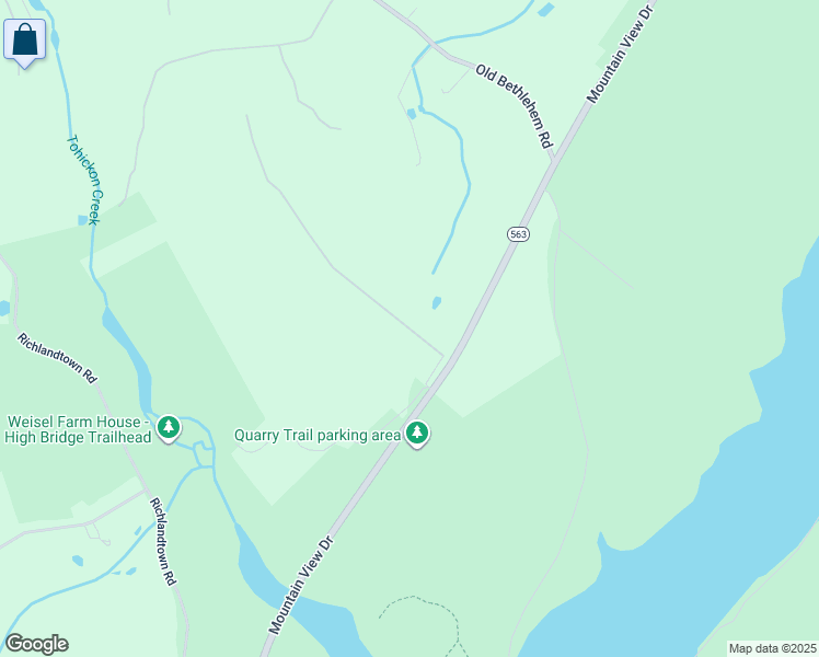 map of restaurants, bars, coffee shops, grocery stores, and more near 997 Camp Trail Road in Quakertown