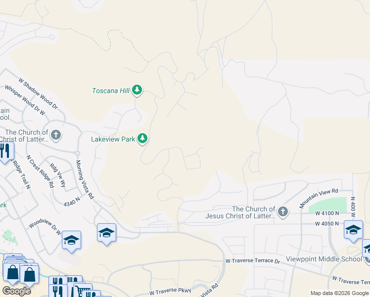 map of restaurants, bars, coffee shops, grocery stores, and more near 4746 Vialetto Way in Lehi