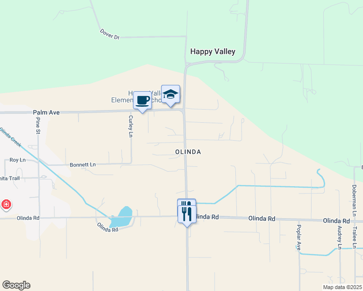 map of restaurants, bars, coffee shops, grocery stores, and more near in Happy Valley