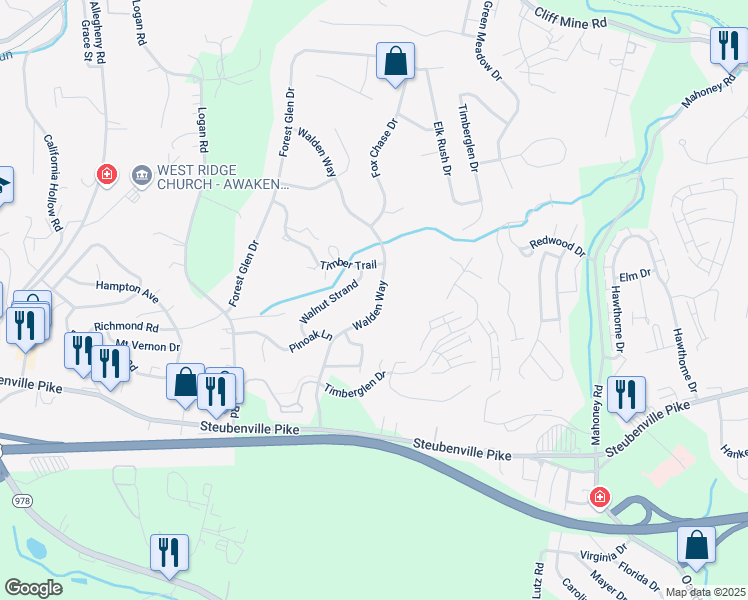 map of restaurants, bars, coffee shops, grocery stores, and more near 161 Walden Way in Imperial
