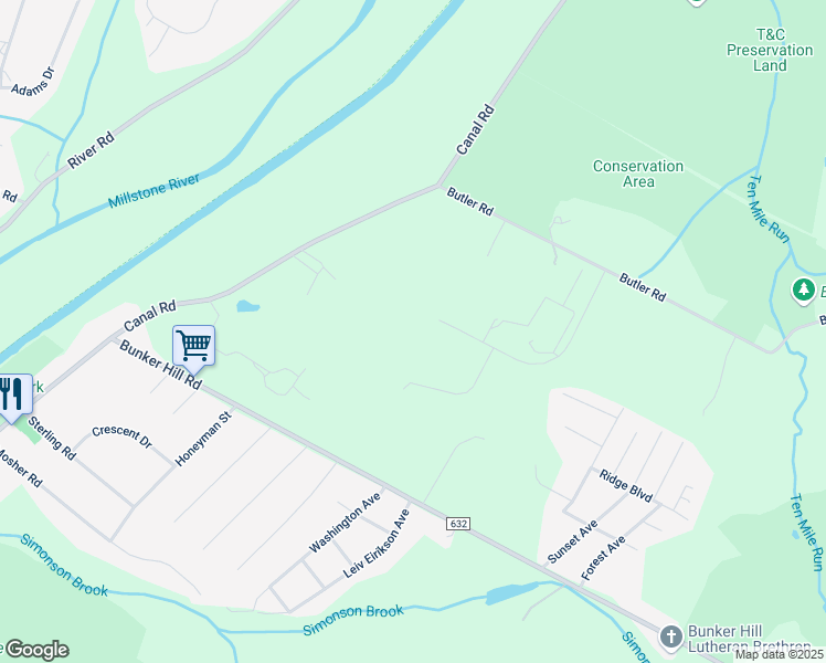 map of restaurants, bars, coffee shops, grocery stores, and more near 11 Hans Voji Drive in Franklin Township