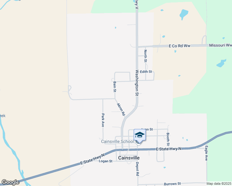 map of restaurants, bars, coffee shops, grocery stores, and more near 800-806 Bain Street in Cainsville