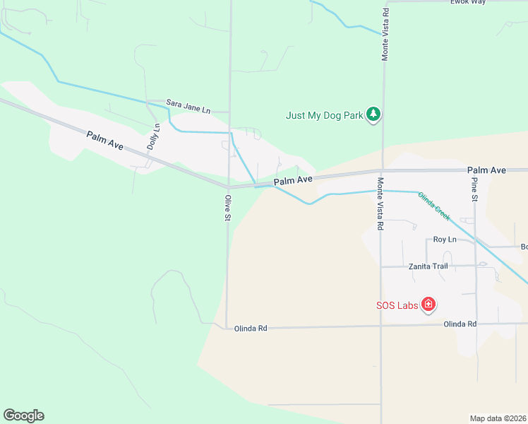 map of restaurants, bars, coffee shops, grocery stores, and more near 16795 Palm Avenue in Anderson