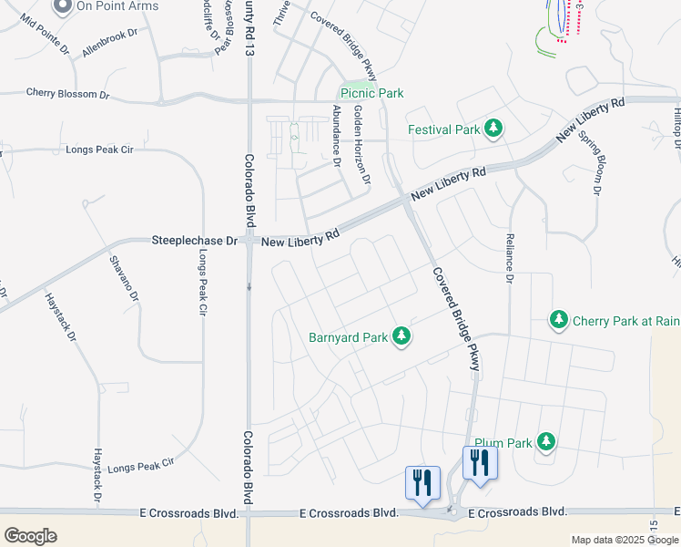 map of restaurants, bars, coffee shops, grocery stores, and more near 1800 Nightfall Drive in Windsor