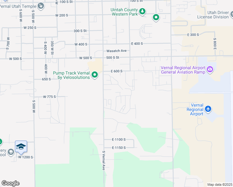 map of restaurants, bars, coffee shops, grocery stores, and more near 73 East 760 Sunit A102 in Vernal