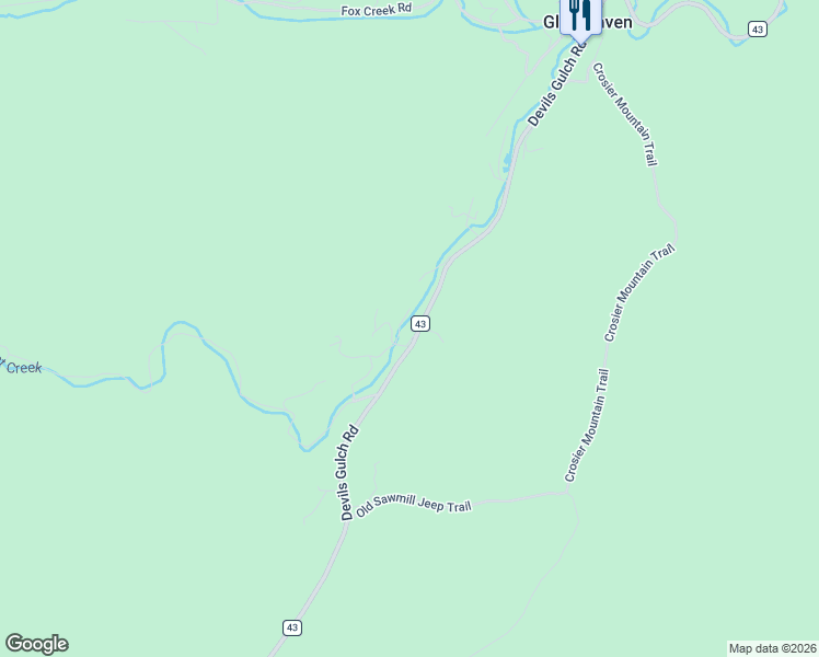 map of restaurants, bars, coffee shops, grocery stores, and more near 6779 County Road 43 in Glen Haven