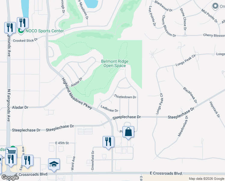 map of restaurants, bars, coffee shops, grocery stores, and more near 5225 Hialeah Drive in Windsor
