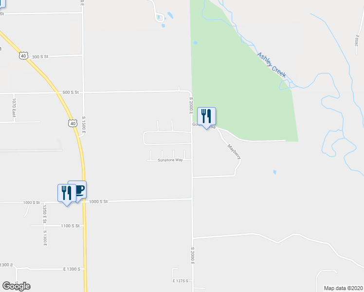 map of restaurants, bars, coffee shops, grocery stores, and more near 792 Jambee Court in Vernal