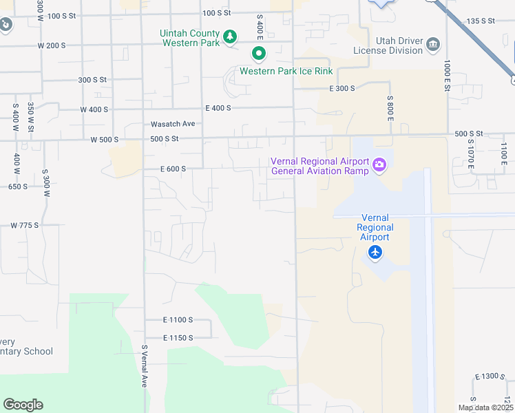map of restaurants, bars, coffee shops, grocery stores, and more near 392 700 South in Vernal