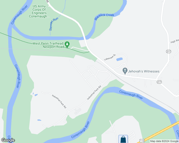 map of restaurants, bars, coffee shops, grocery stores, and more near Airport Road in Blairsville