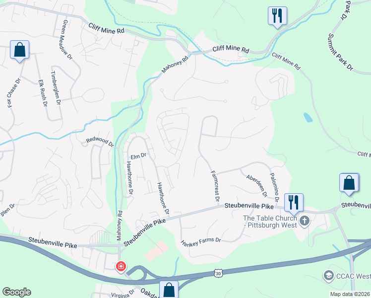 map of restaurants, bars, coffee shops, grocery stores, and more near 3018 Estate Drive in Oakdale