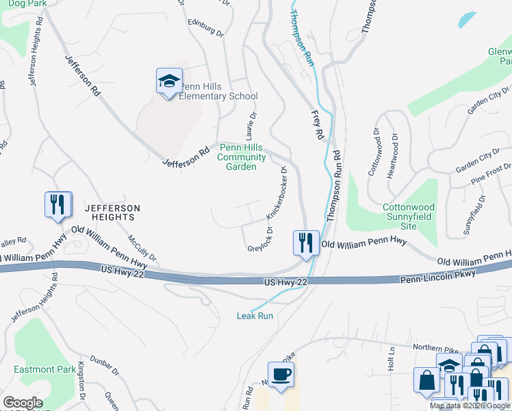 map of restaurants, bars, coffee shops, grocery stores, and more near 246 Maurice Court in Pittsburgh