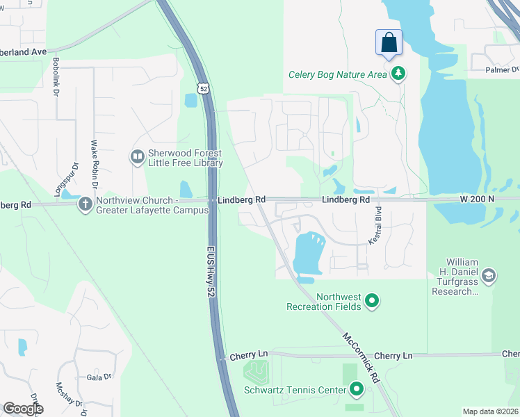 map of restaurants, bars, coffee shops, grocery stores, and more near in West Lafayette