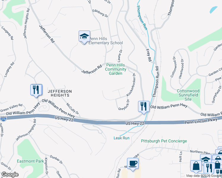 map of restaurants, bars, coffee shops, grocery stores, and more near 235 Maurice Ct in Pittsburgh