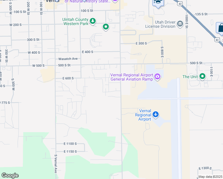 map of restaurants, bars, coffee shops, grocery stores, and more near 431 700 South in Vernal