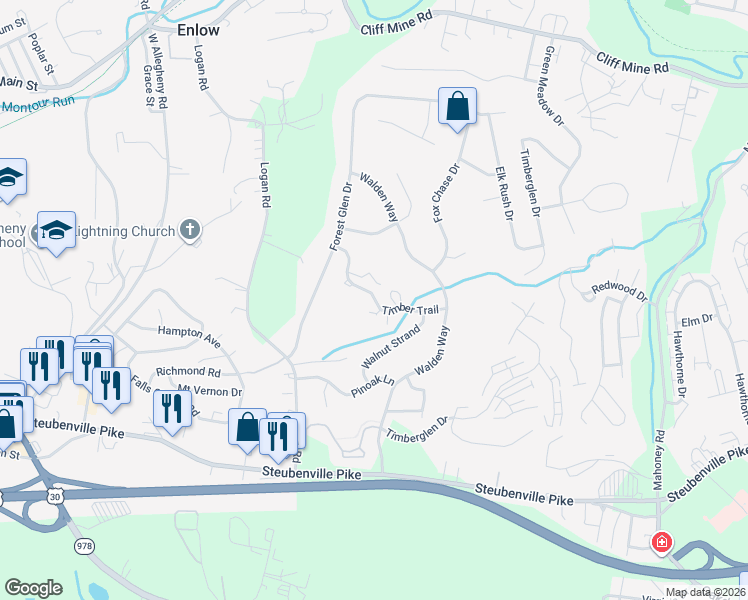 map of restaurants, bars, coffee shops, grocery stores, and more near 1305 Timber Trail in Imperial