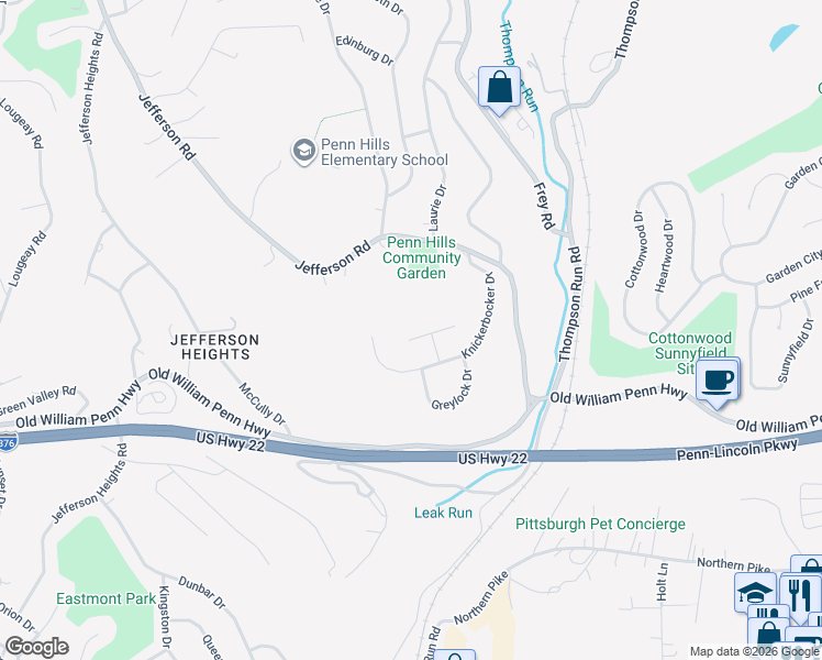 map of restaurants, bars, coffee shops, grocery stores, and more near 235 Maurice Court in Pittsburgh