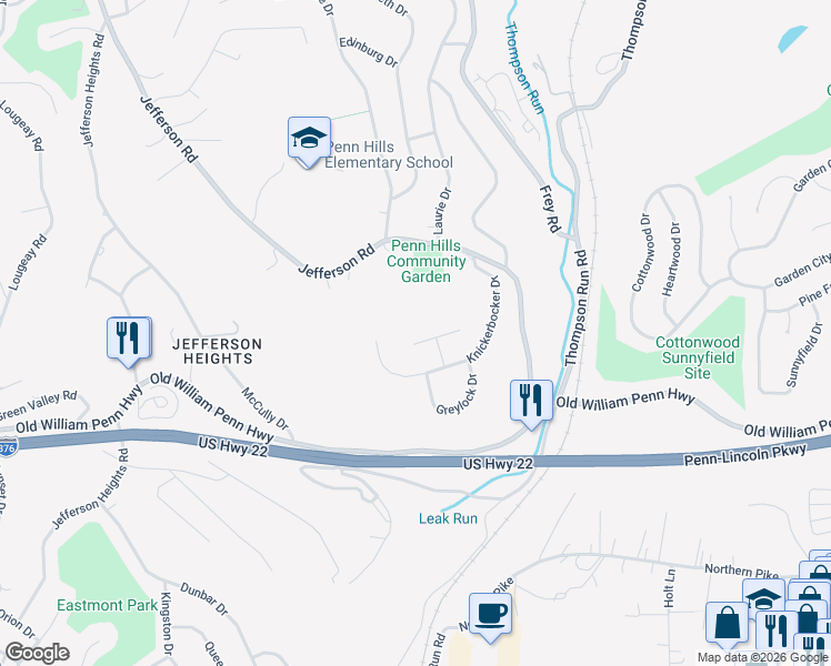 map of restaurants, bars, coffee shops, grocery stores, and more near 235 Maurice Court in Pittsburgh