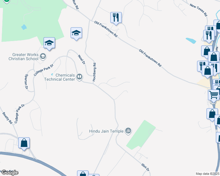 map of restaurants, bars, coffee shops, grocery stores, and more near 418 Eden Drive in Monroeville
