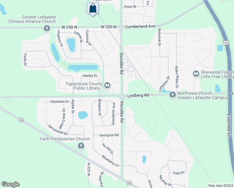 map of restaurants, bars, coffee shops, grocery stores, and more near 3000-3180 W 200 N in West Lafayette