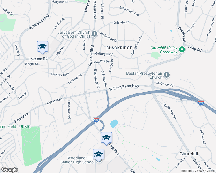 map of restaurants, bars, coffee shops, grocery stores, and more near 1005 Old Gate Road in Pittsburgh