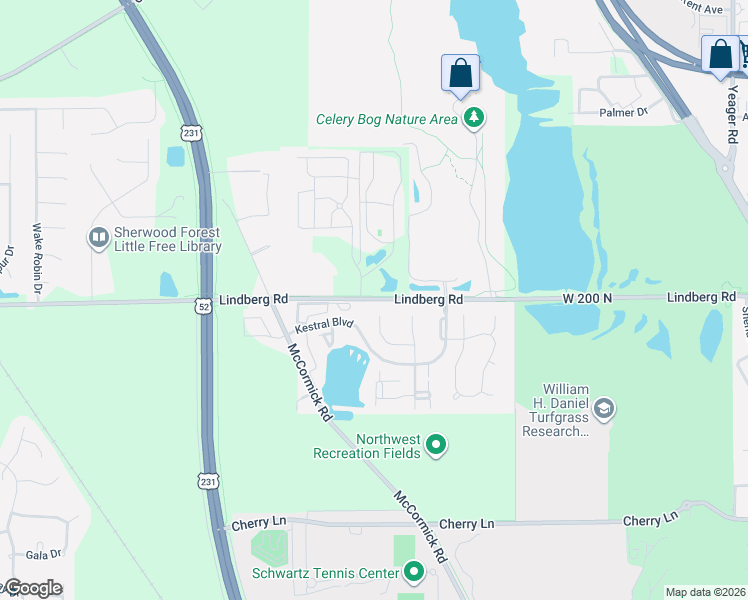 map of restaurants, bars, coffee shops, grocery stores, and more near 1921-2109 Lindberg Road in West Lafayette