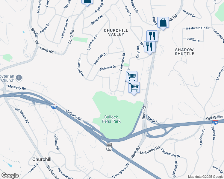 map of restaurants, bars, coffee shops, grocery stores, and more near 824 Homewood Drive in Pittsburgh