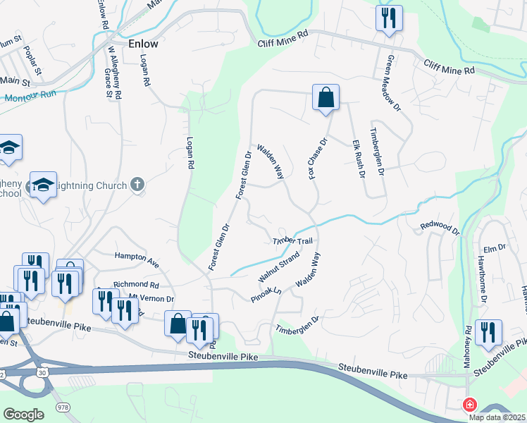 map of restaurants, bars, coffee shops, grocery stores, and more near 421 Timber Trail in Imperial