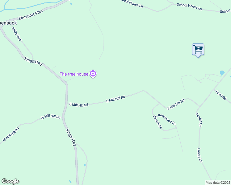map of restaurants, bars, coffee shops, grocery stores, and more near 4585 East Mill Hill Road in East Greenville
