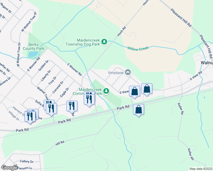 map of restaurants, bars, coffee shops, grocery stores, and more near 140 South View Road in Fleetwood