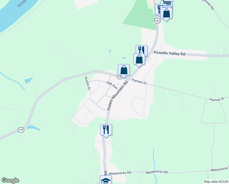 map of restaurants, bars, coffee shops, grocery stores, and more near 8 Oak Avenue in Halifax