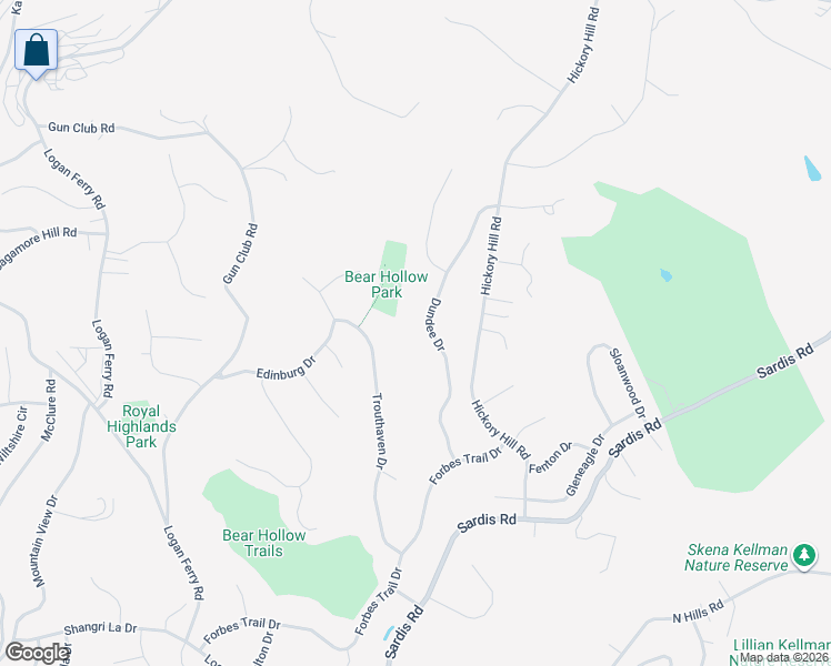 map of restaurants, bars, coffee shops, grocery stores, and more near 4308 Trouthaven Drive in Murrysville