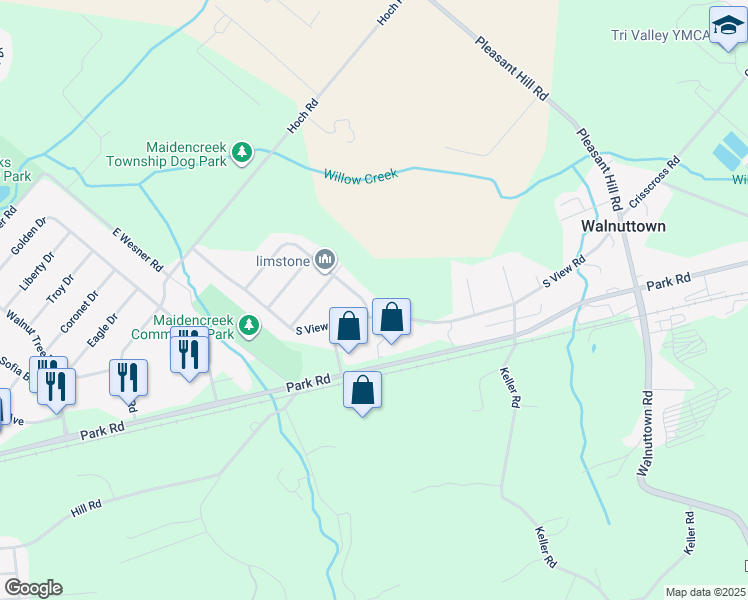 map of restaurants, bars, coffee shops, grocery stores, and more near 215 North View Road in Fleetwood