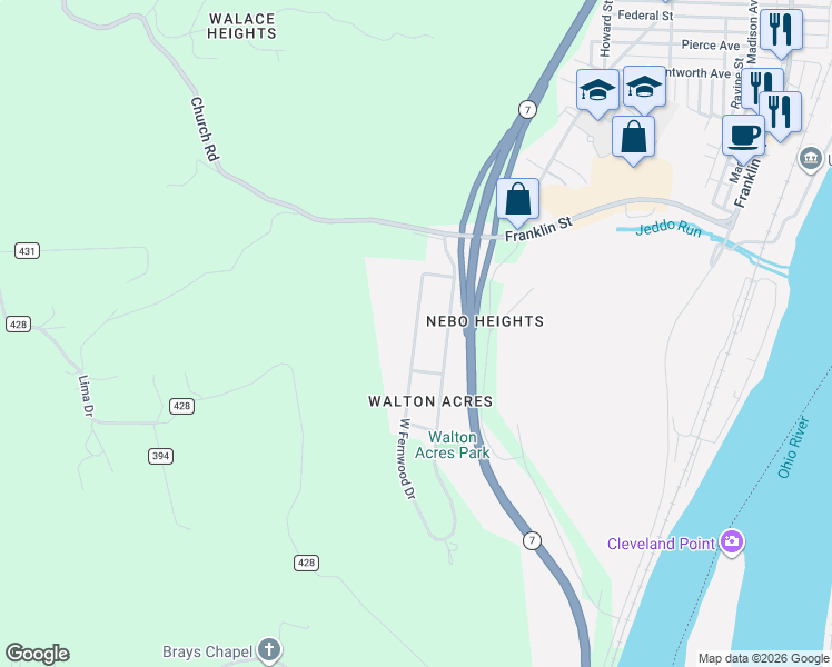 map of restaurants, bars, coffee shops, grocery stores, and more near 515 West Fernwood Drive in Toronto