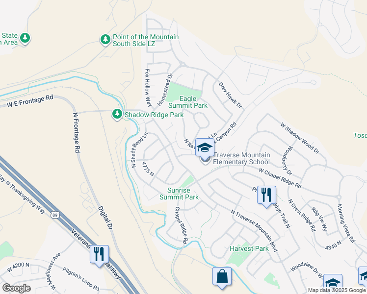 map of restaurants, bars, coffee shops, grocery stores, and more near 2668 Nile Drive in Lehi