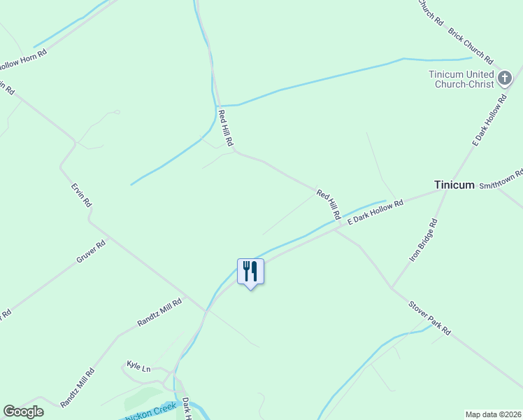 map of restaurants, bars, coffee shops, grocery stores, and more near 23 Red Hill Road in Bucks County