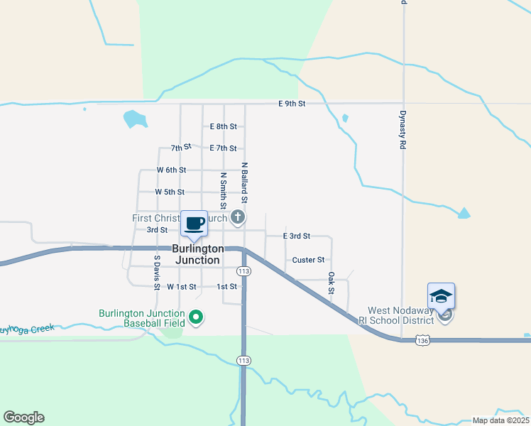 map of restaurants, bars, coffee shops, grocery stores, and more near 298 Manning Street in Burlington Junction